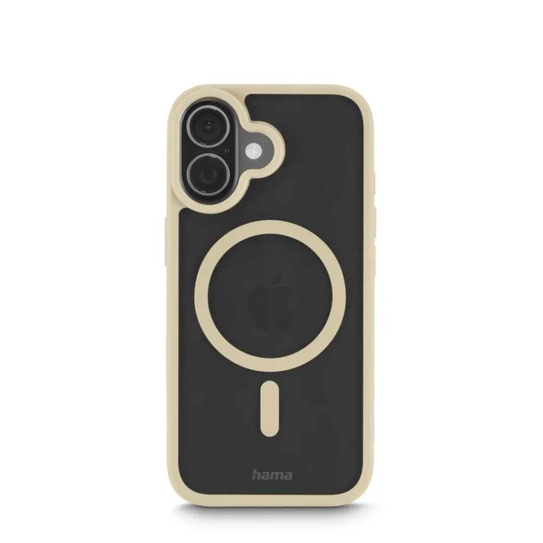 Handyhülle "Frame Protect" für iPhone 17, magnetisch, durchsichtig, Beige