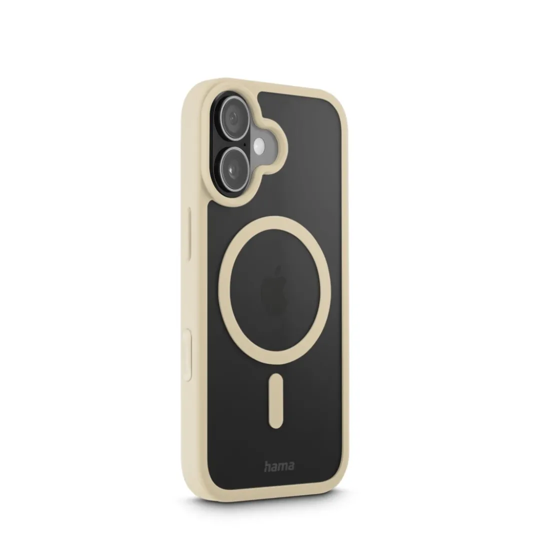 Handyhülle "Frame Protect" für iPhone 17, magnetisch, durchsichtig, Beige