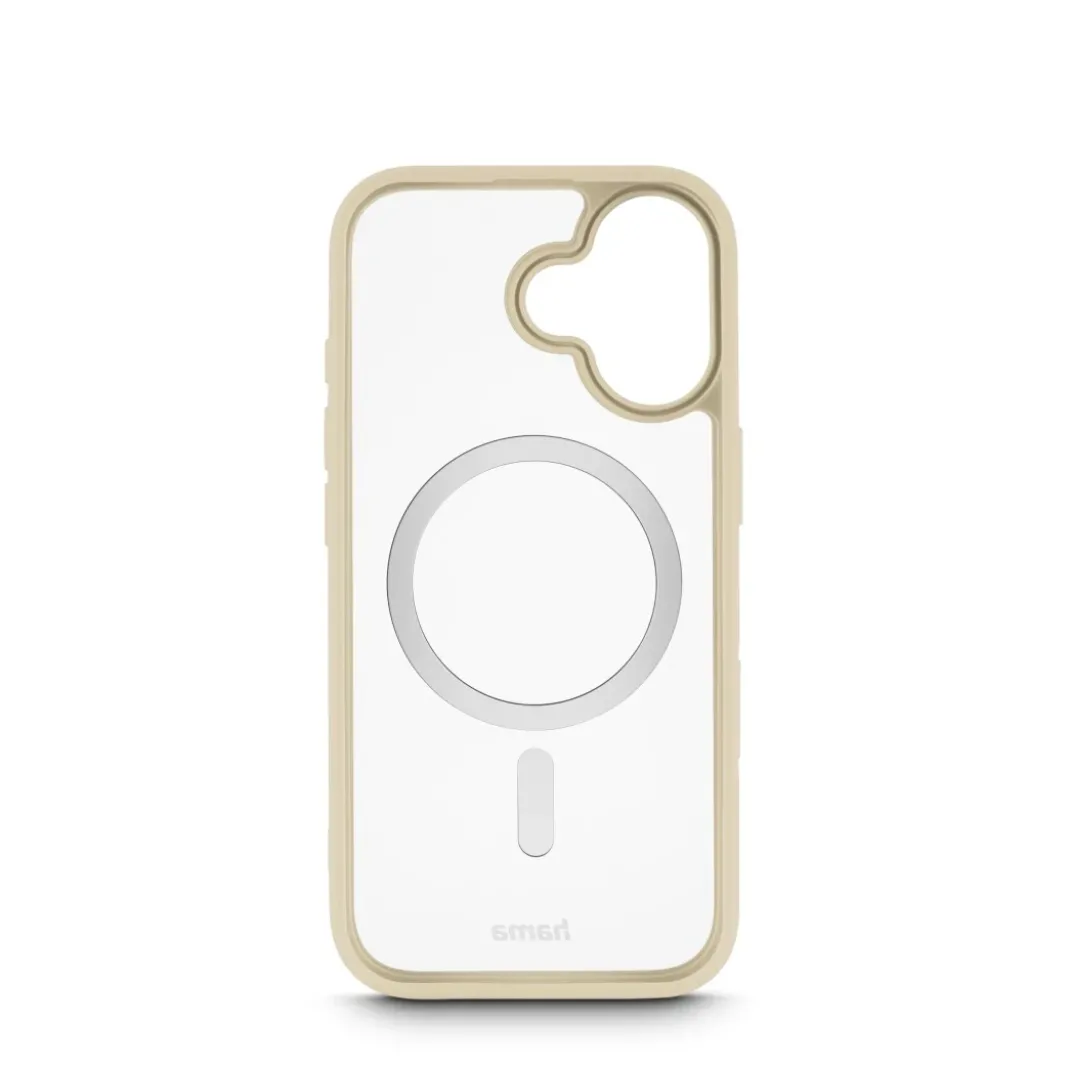 Handyhülle "Frame Protect" für iPhone 17, magnetisch, durchsichtig, Beige
