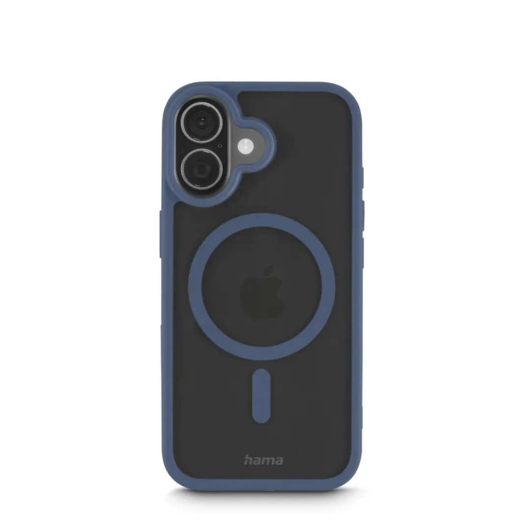 Handyhülle "Frame Protect" für iPhone 17, magnetisch, durchsichtig, Blau