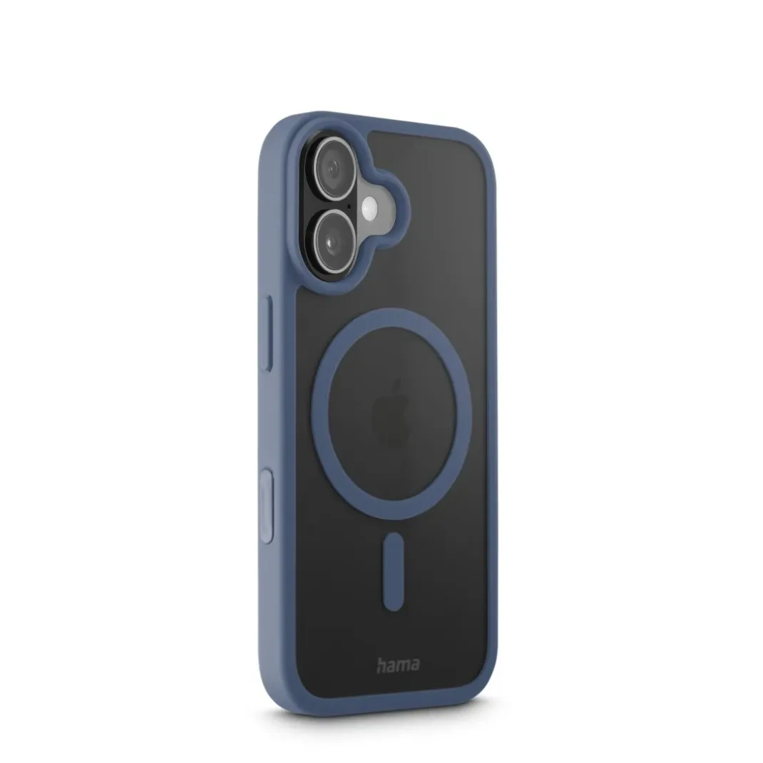 Handyhülle "Frame Protect" für iPhone 17, magnetisch, durchsichtig, Blau
