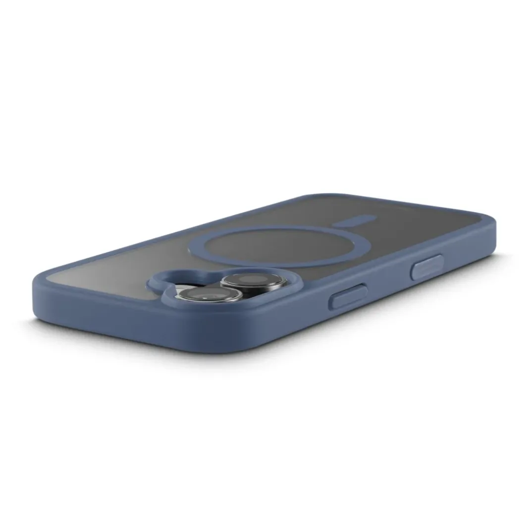 Handyhülle "Frame Protect" für iPhone 17, magnetisch, durchsichtig, Blau