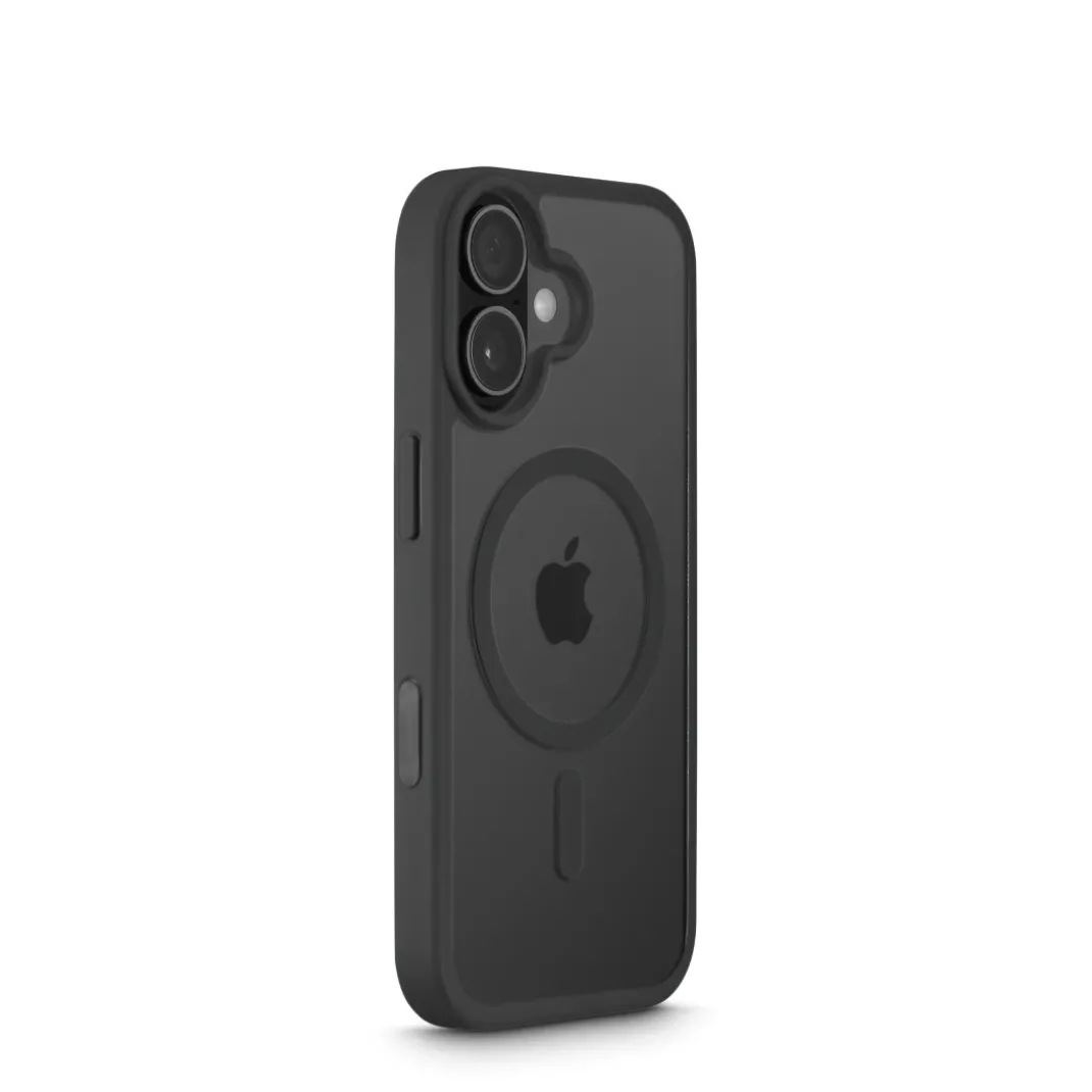 Handyhülle "Frame Protect" für iPhone 17, magnetisch, durchsichtig, Schwarz