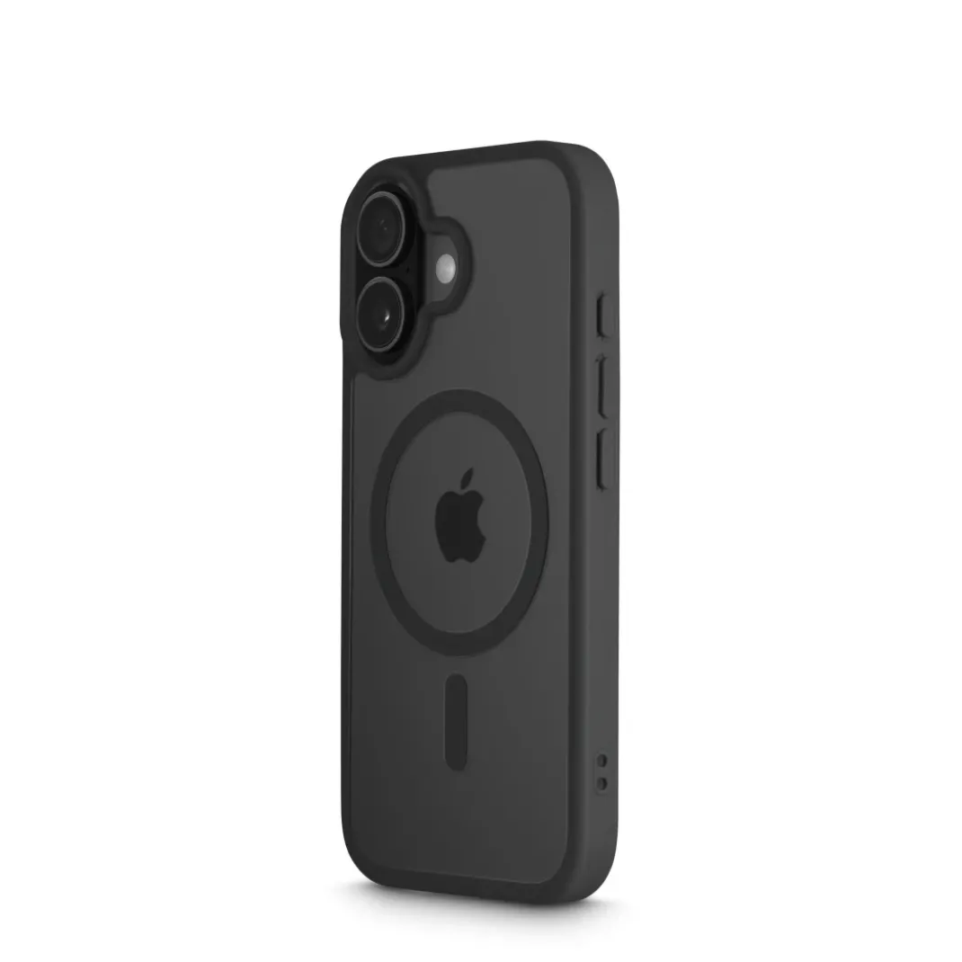 Handyhülle "Frame Protect" für iPhone 17, magnetisch, durchsichtig, Schwarz
