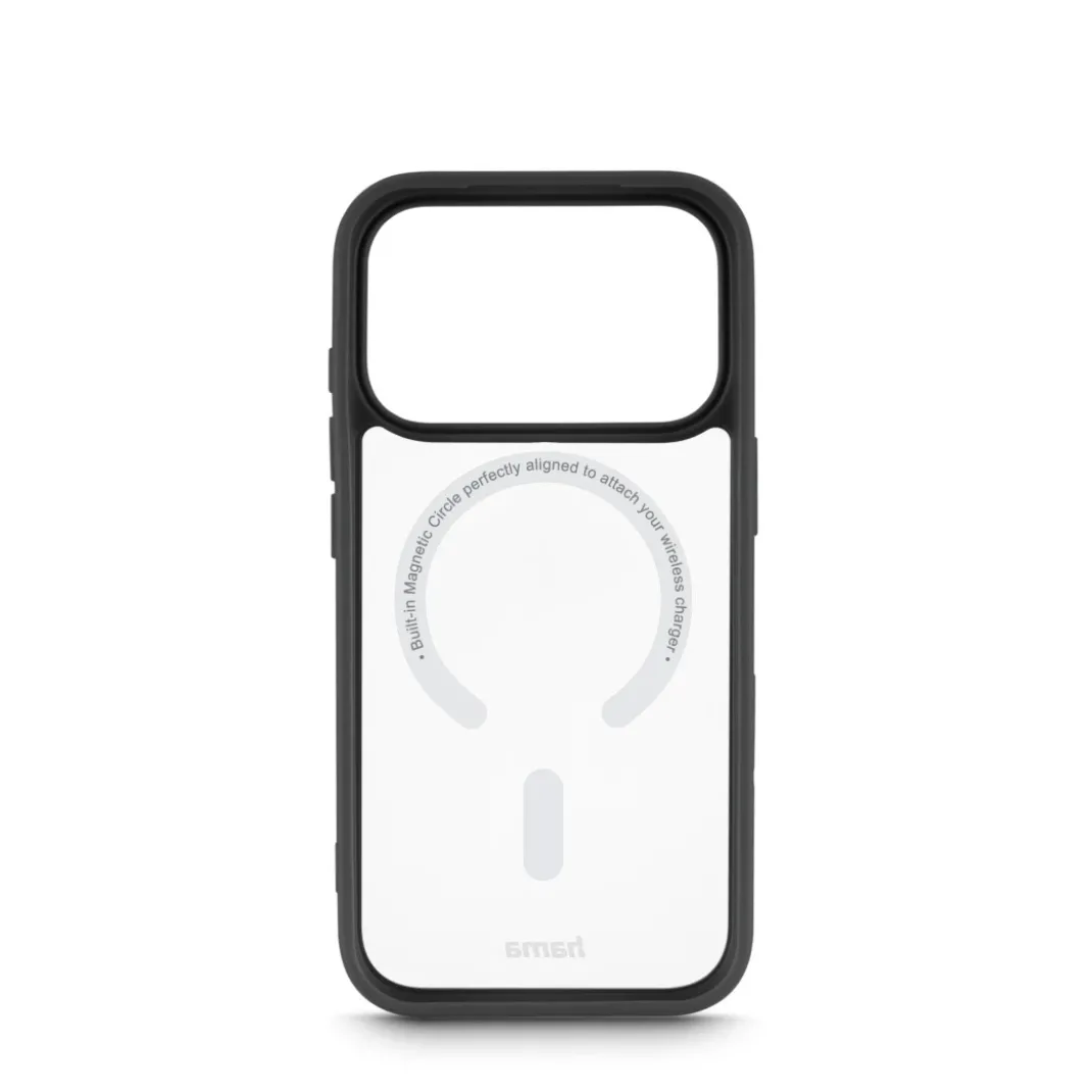 Handyhülle "Frame Protect" f. iPhone 17 Pro, magnetisch, durchsichtig, Schw