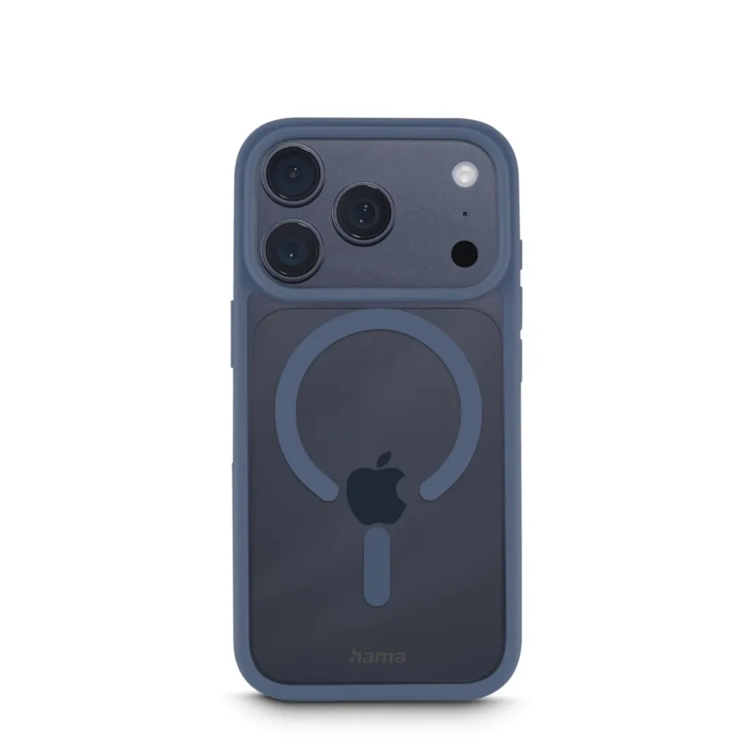 Handyhülle "Frame Protect" f. iPhone 17 Pro, magnetisch, durchsichtig, Blau