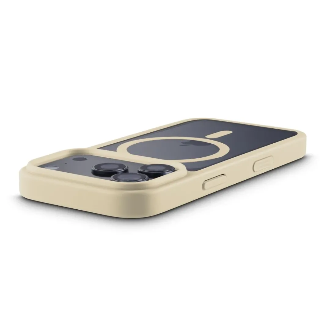 Handyhülle "Frame Protect" f iPhone 17 Pro, magnetisch, durchsichtig, Beige
