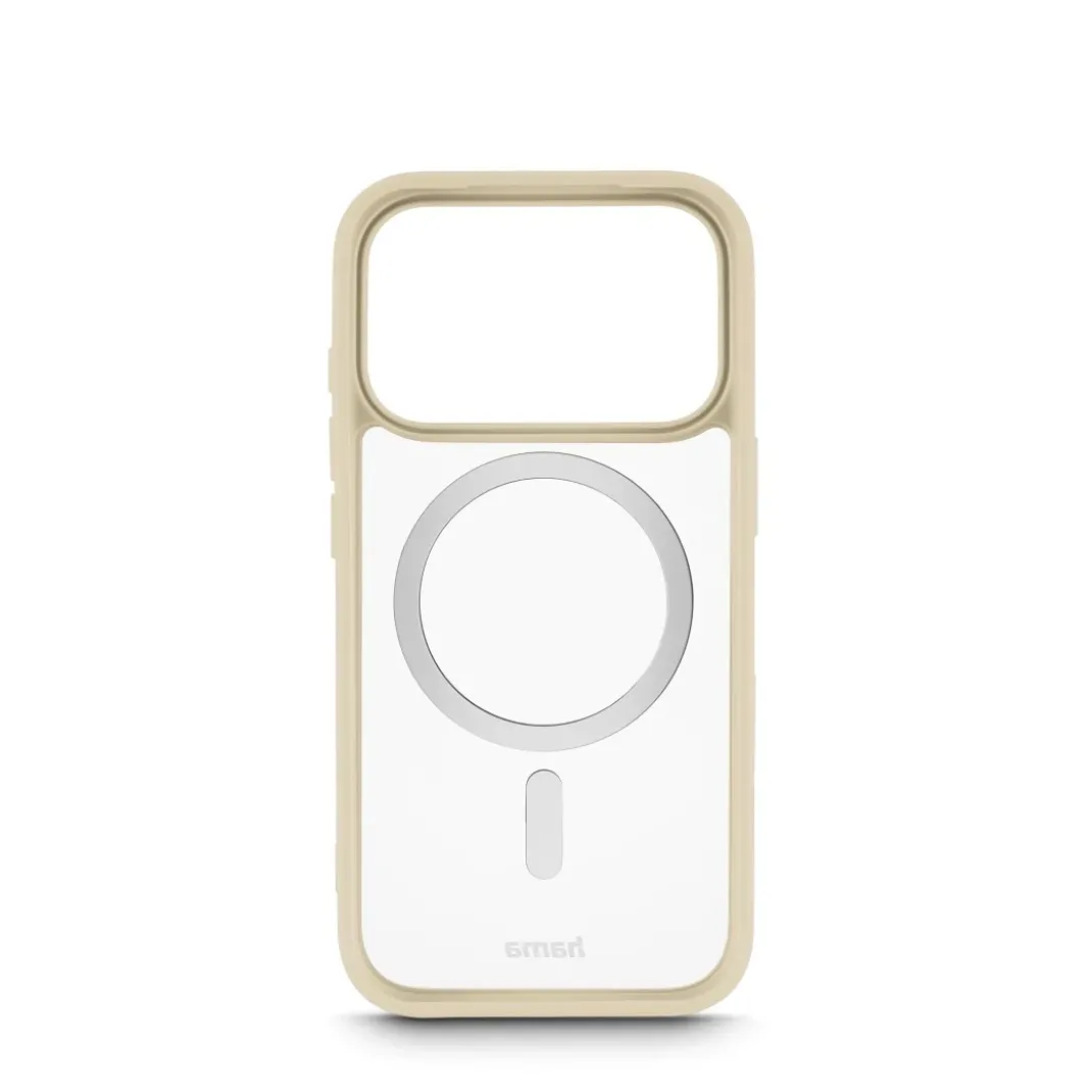 Handyhülle "Frame Protect" f iPhone 17 Pro, magnetisch, durchsichtig, Beige