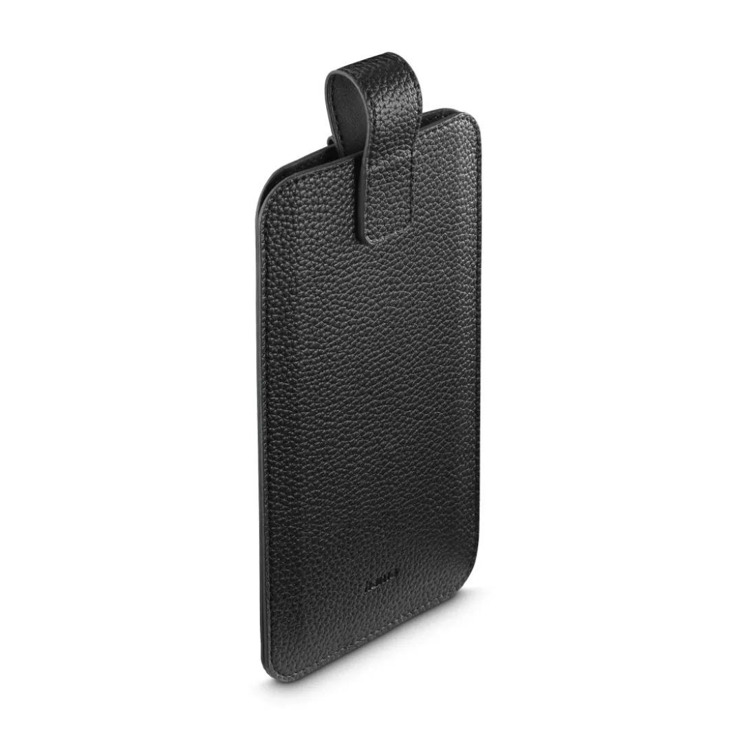 Handytasche, universal, für Handys mit 16,0x8,9x1,2 cm, Kunstleder, Schwarz