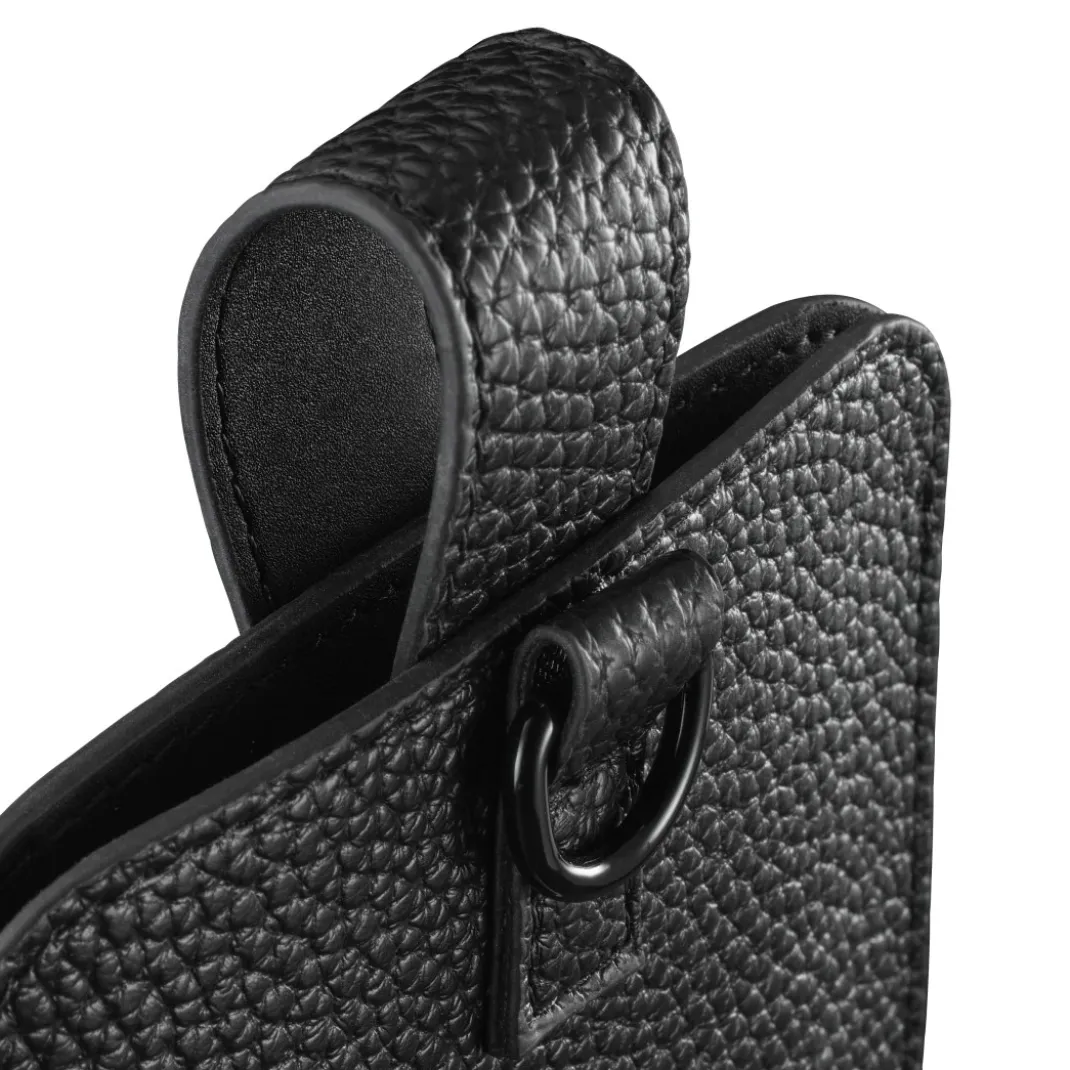 Handytasche, universal, für Handys mit 16,0x8,9x1,2 cm, Kunstleder, Schwarz