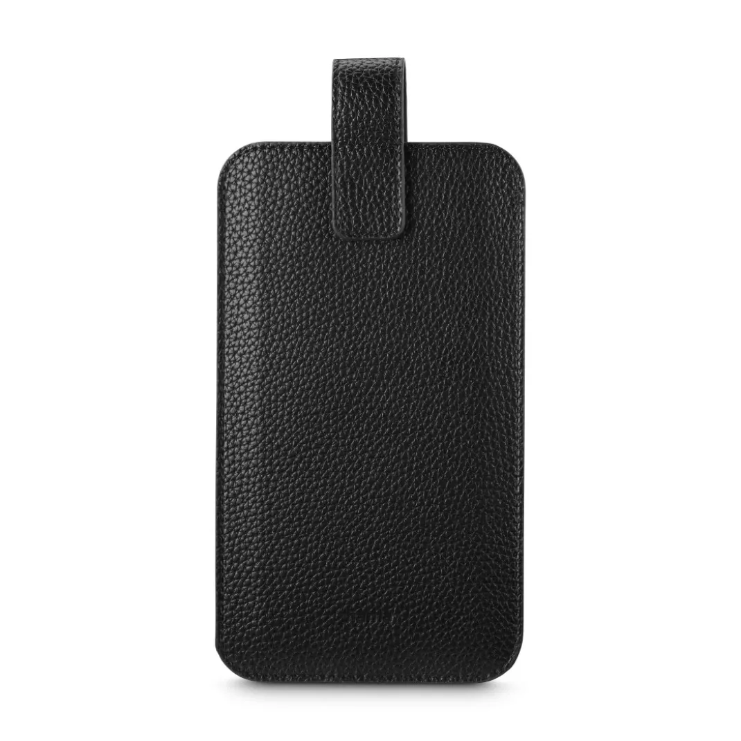 Handytasche, universal, für Handys mit 16,0x8,9x1,2 cm, Kunstleder, Schwarz