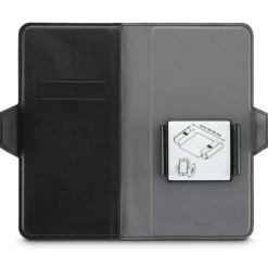 Handytasche, Universal, für Handygröße 8,0 x 17,0 cm, 3 Fächer, Schwarz