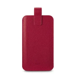 Handytasche, universal, für Handys mit 16,0 x 8,9 x 1,2 cm, Kunstleder, Rot