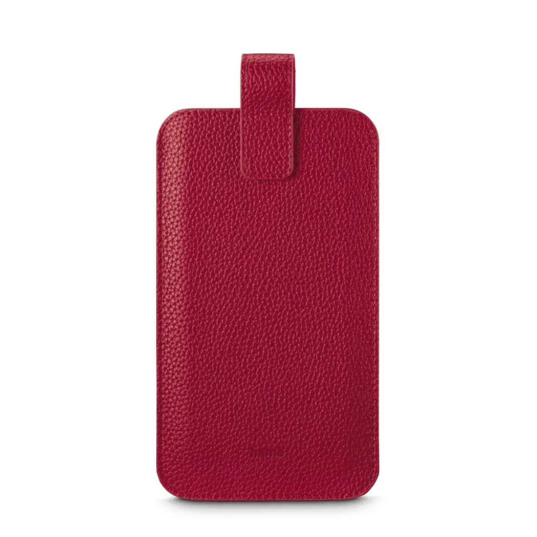 Handytasche, universal, für Handys mit 16,0 x 8,9 x 1,2 cm, Kunstleder, Rot