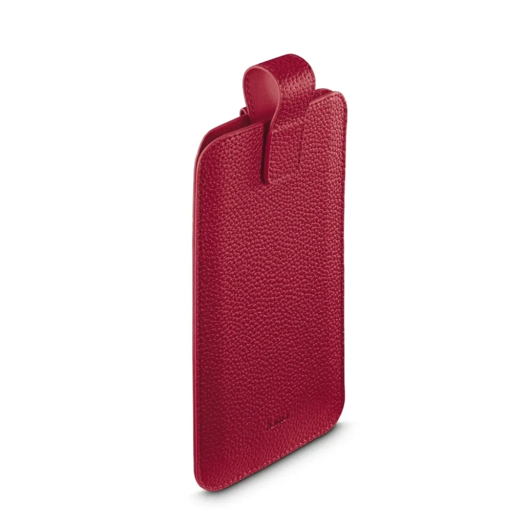 Handytasche, universal, für Handys mit 16,0 x 8,9 x 1,2 cm, Kunstleder, Rot