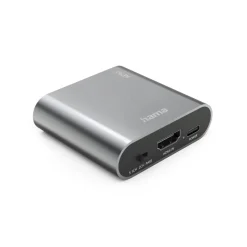 HDMI-Audio-Extractor "AE90", HDMI™ zu Audio, Toslink, 3,5-mm-Klinke, Silber
