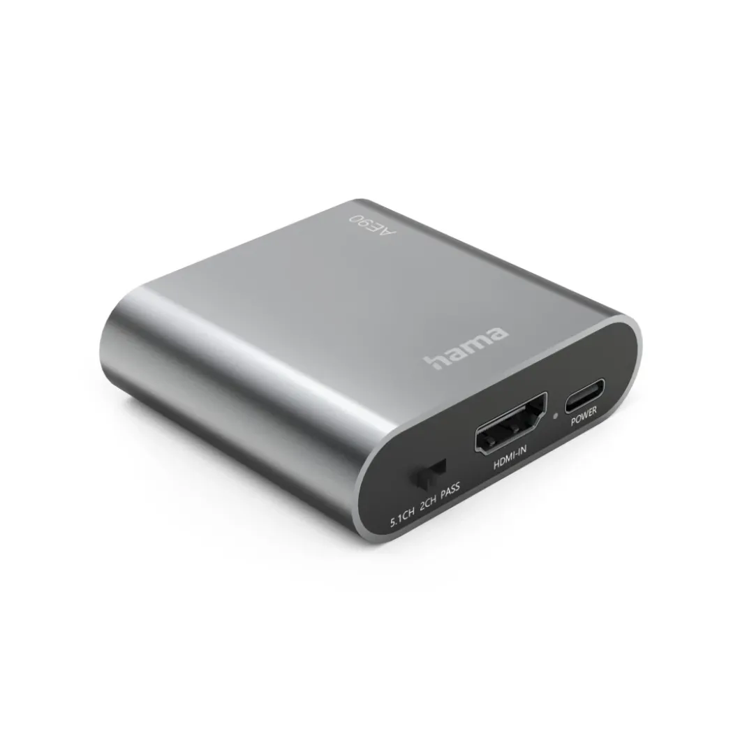 HDMI-Audio-Extractor "AE90", HDMI™ zu Audio, Toslink, 3,5-mm-Klinke, Silber