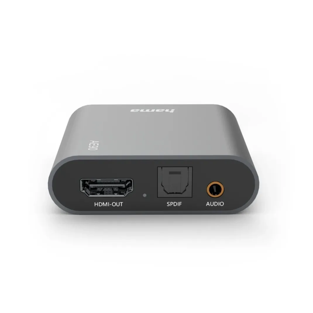 HDMI-Audio-Extractor "AE90", HDMI™ zu Audio, Toslink, 3,5-mm-Klinke, Silber