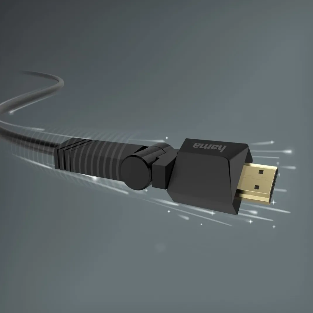 High Speed HDMI™-Kabel, St.- St., Rotation, vergoldet, Ethernet, 1,5 m
