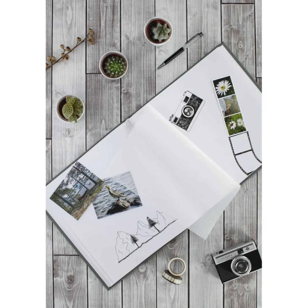 Jumbo-Album "Fine Art", 30x30 cm, 80 weiße Seiten, Grau