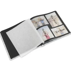 Jumbo-Album "La Fleur", 30x30 cm, 100 schwarze Seiten, Weiß