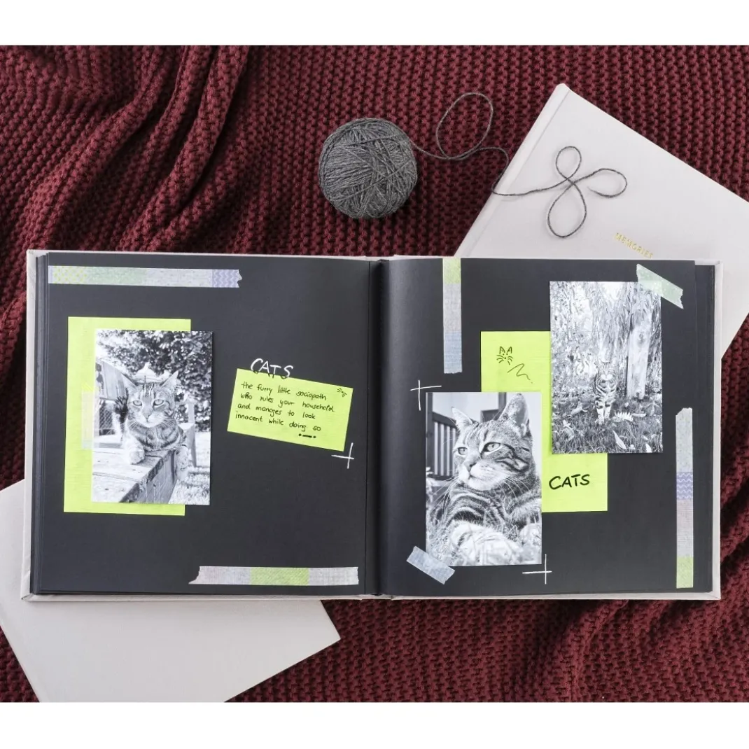 Jumbo-Album "Memories", 30x30 cm, 50 schwarze Seiten, Grau
