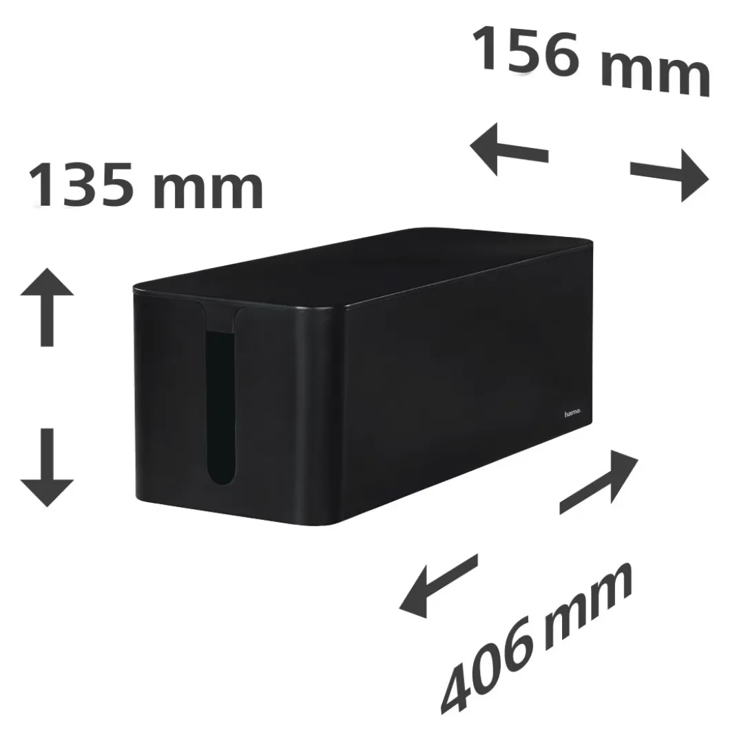 Kabelbox "Maxi", für Steckdosenleiste, 40,6 x 15,6 x 13,5 cm, Schwarz