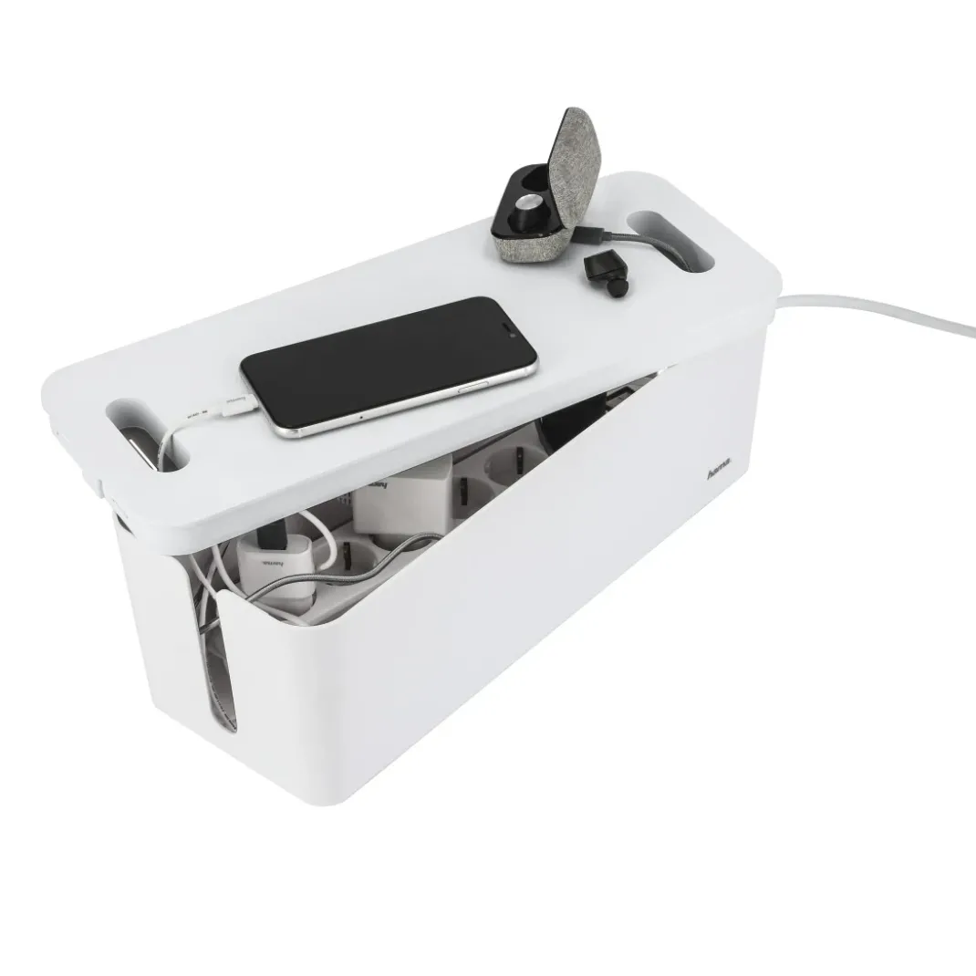 Kabelbox "Maxi", integr. Kabelführung im Deckel, 40,0x15,5x13,8 cm, Weiß