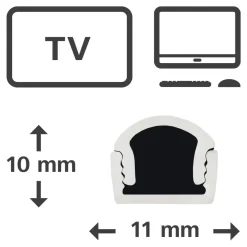 Kabelkanal, 4 Stück, selbstklebend, halbrund, 100 x 1,1 x 1 cm, PVC, Weiß