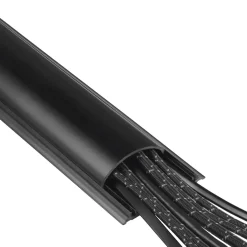 Kabelkanal, selbstklebend, halbrund, 100 x 7 x 2,1 cm, PVC, Schwarz