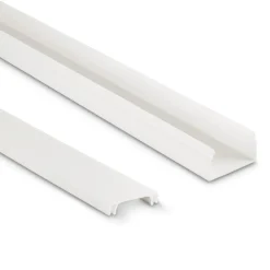 Kabelkanal-Set, 4 Stück, selbstklebend, 1 m, inkl. Verbindungsstücke, Weiß