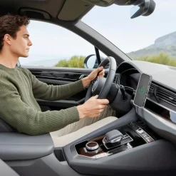 Kabelloses Qi2-Ladegerät, induktives Schnellladen im Auto, 15 W, Schwarz