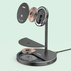 Kabelloses Qi2-Ladegerät, induktiv Schnellladen, 2in1-Ladestation, 15 W