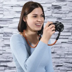 Kameragurt "Braid 120", Schnellverschluss, Länge 120 cm, Orange/Blau