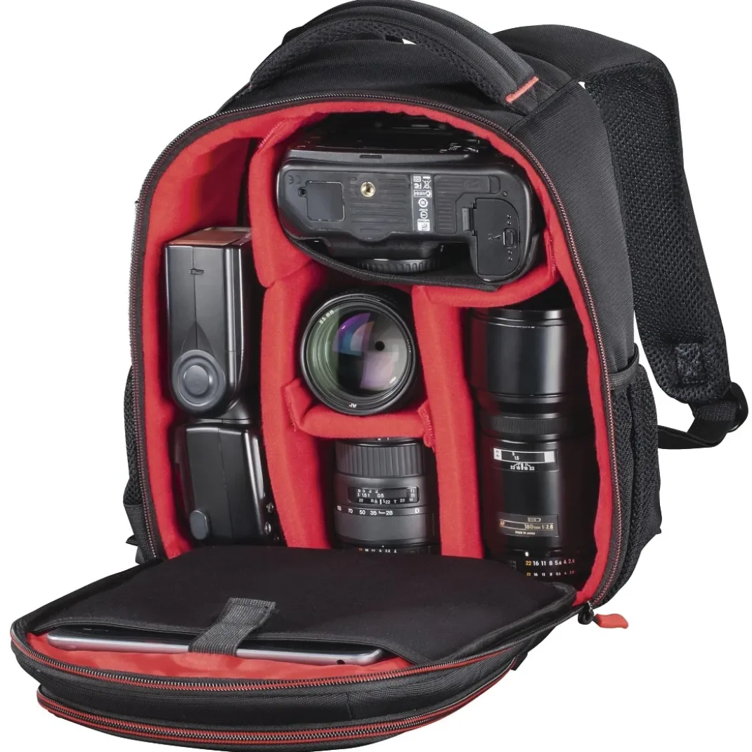 Kamera-Rucksack "Miami", 150, Schwarz/Rot