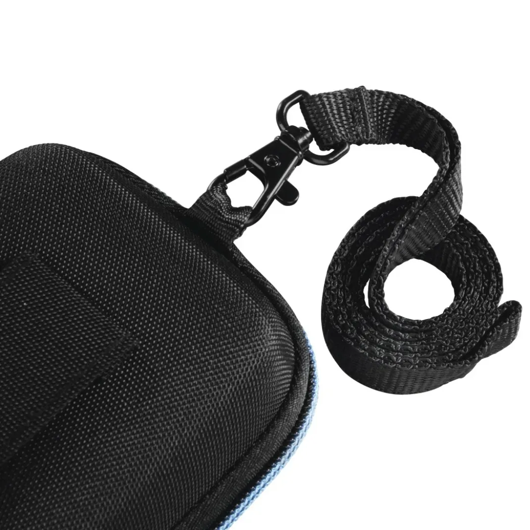 Kameratasche "Hardcase Zip", 7,5 x 4,5 x 12,5 cm innen, Schwarz/Blau