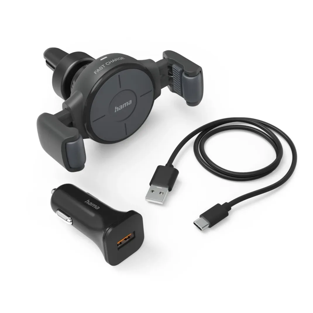 Kfz-Handy-Ladegerät "FC10 Flex-Set", 10 W, kabellos, QI-Charge, Anthrazit