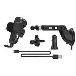 Kfz-Handy-Ladegerät "FC10 Motion", 10 W, kabellos, QI-Charge, Schwarz