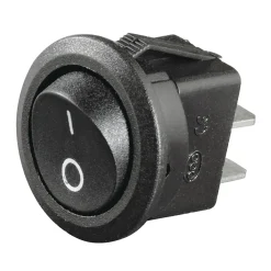 Kfz-Schalter, rund, Wippschalter, 10 A/12 V, Schwarz