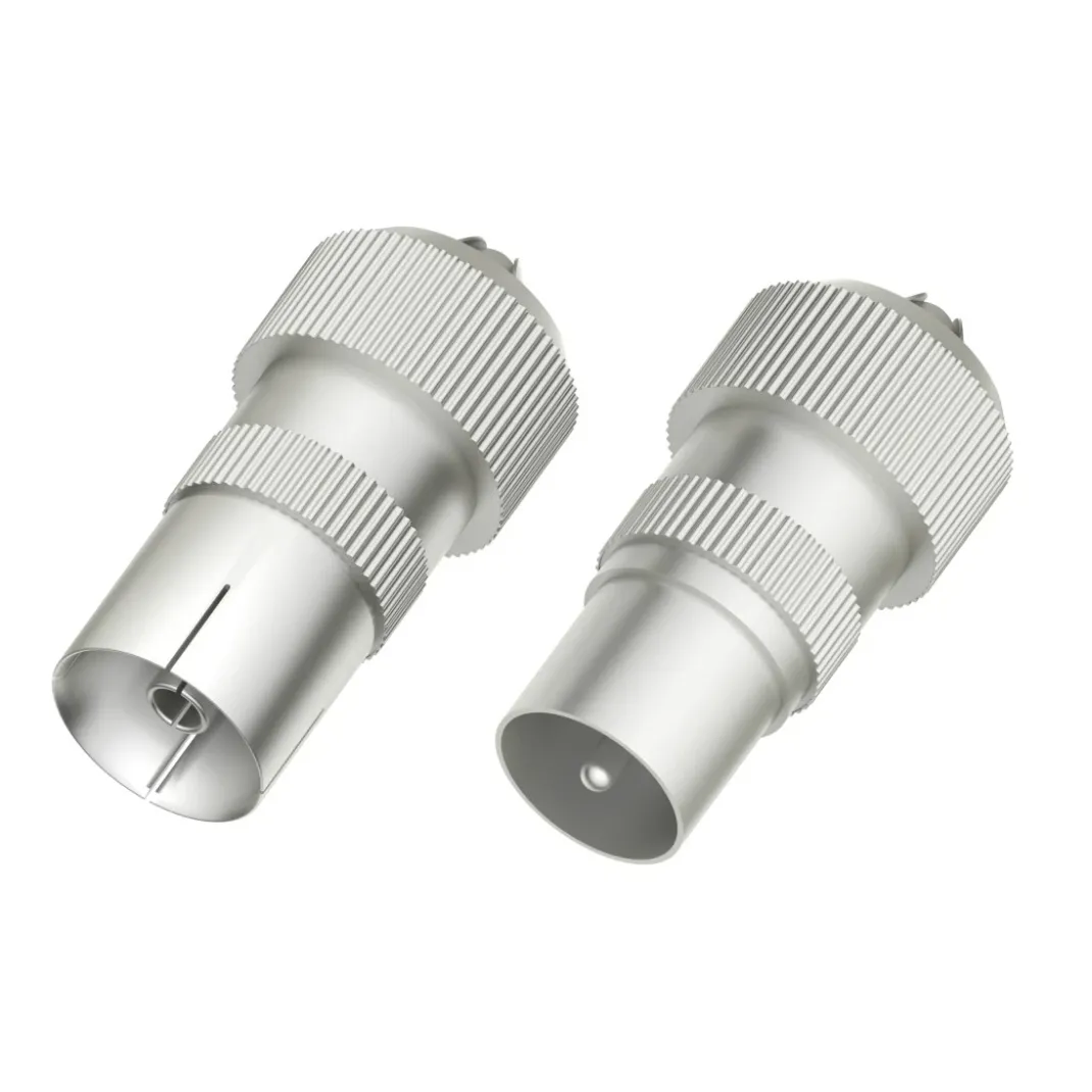Koax-Set, Metall, Stecker/Kupplung, schraubbar