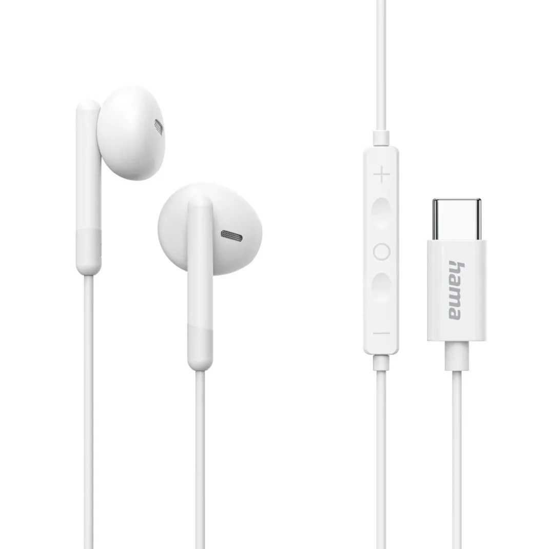 Kopfhörer "Classy", Earbuds, Mikrofon, Kabelknickschutz, USB-C, Weiß