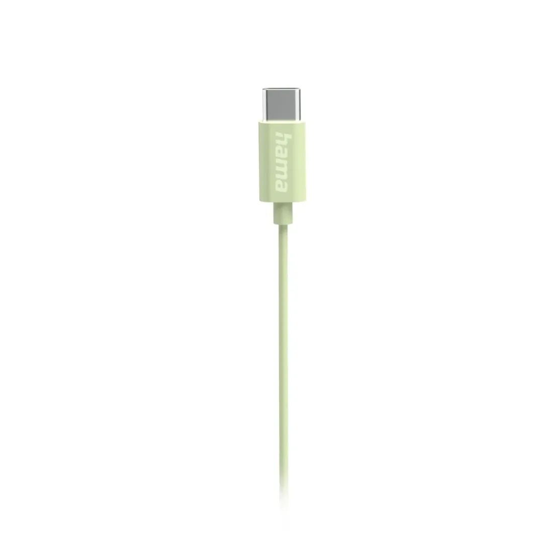Kopfhörer "Curly", In-Ear, Mikrofon, Kabelknickschutz, USB-C, Grün