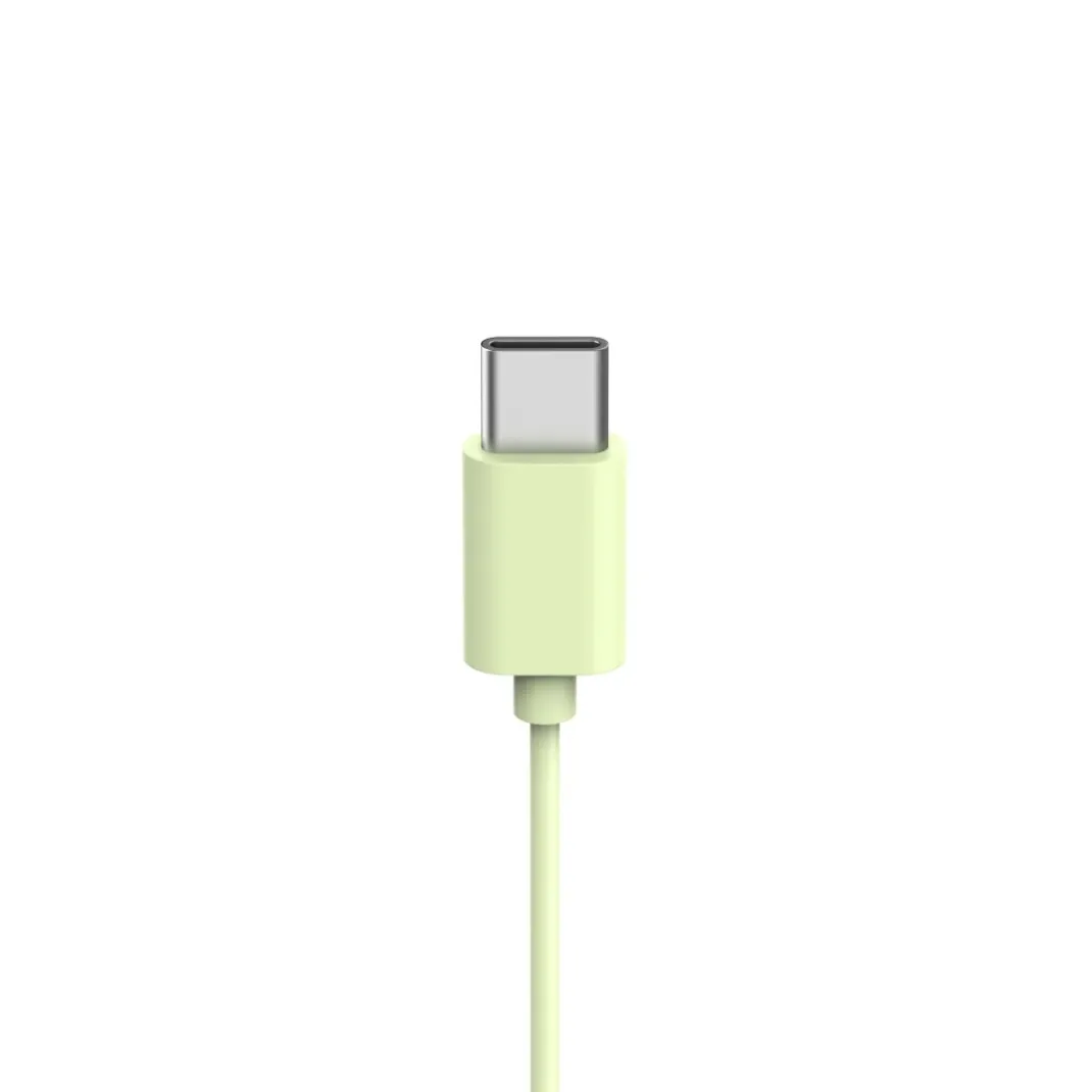 Kopfhörer "Fun C", On-Ear, Mikrofon, einseitige Kabelführung, USB-C, Grün