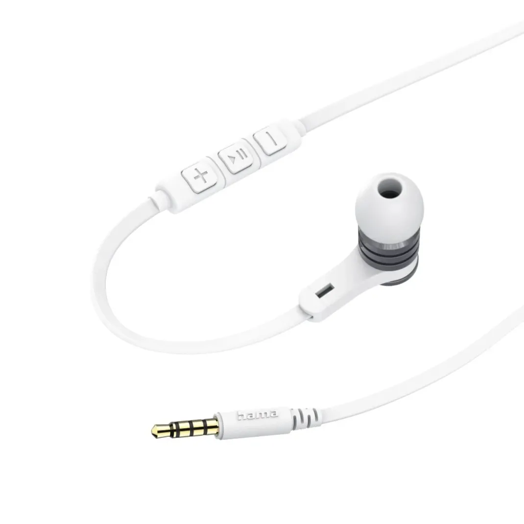 Kopfhörer "Intense", In-Ear, Mikrofon, Flachbandkabel, Weiß