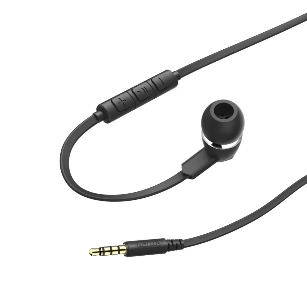 Kopfhörer "Joy", In-Ear, Mikrofon, Flachbandkabel, Schwarz