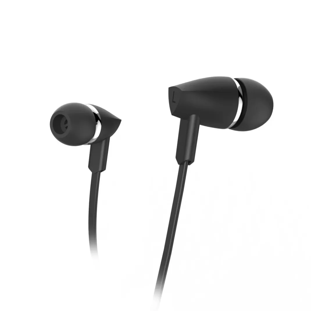 Kopfhörer "Joy", In-Ear, Mikrofon, Flachbandkabel, Schwarz