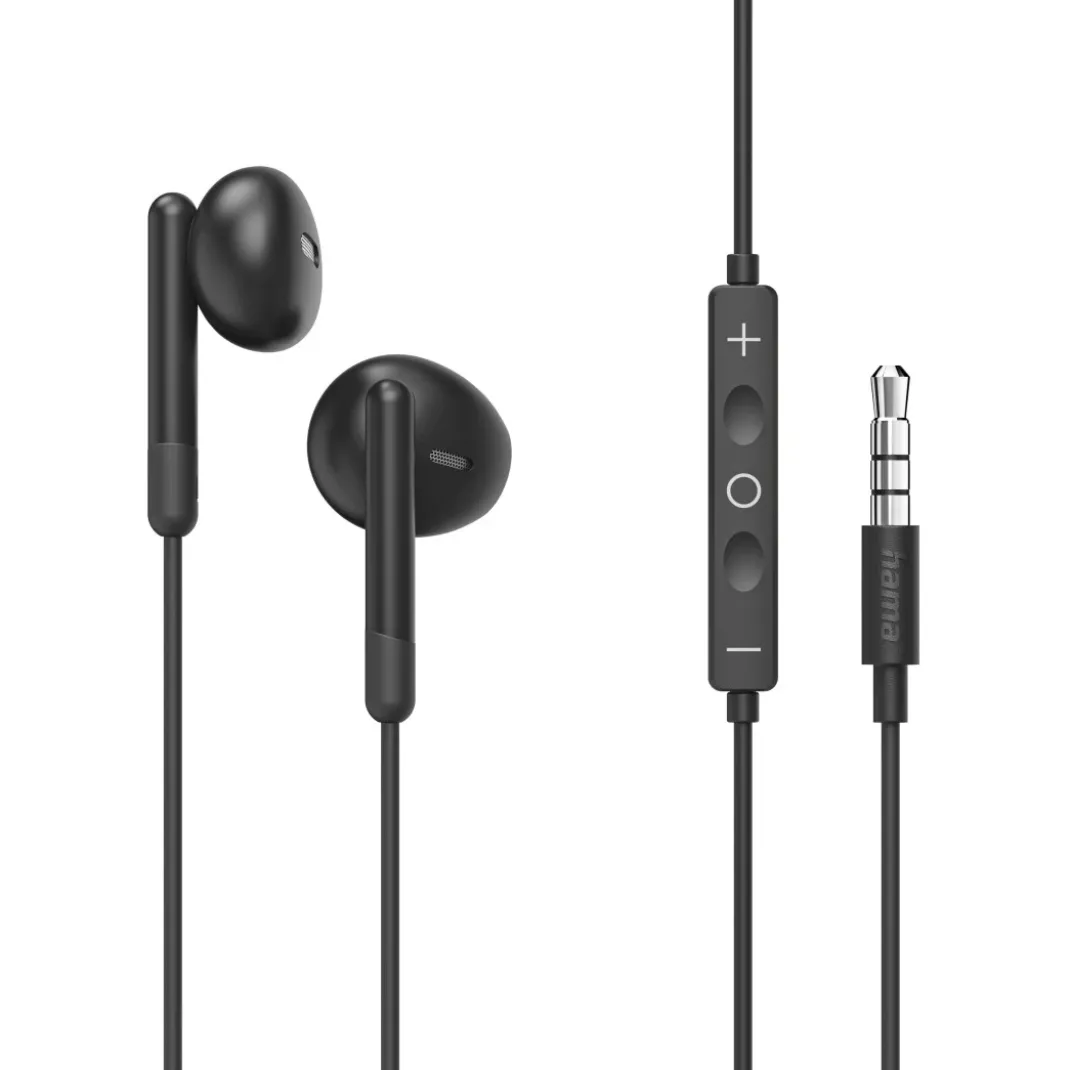 Kopfhörer "Noble", Earbuds, Mikrofon, Kabelknickschutz, 3,5-mm-Klinke, Schw