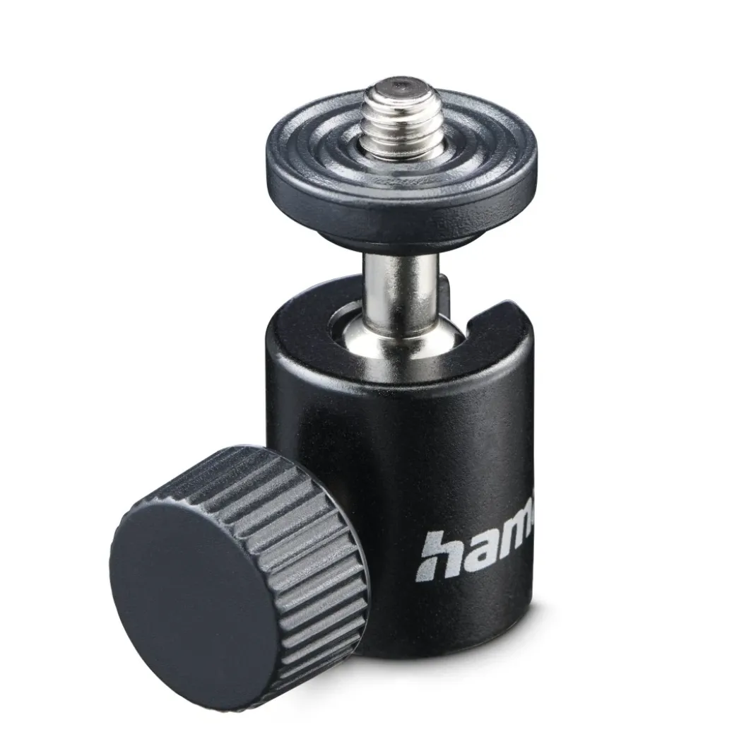 Kugelkopf für Stative, 38 mm Höhe, für 1/4" Gewinde, Ø 20 mm, Schwarz