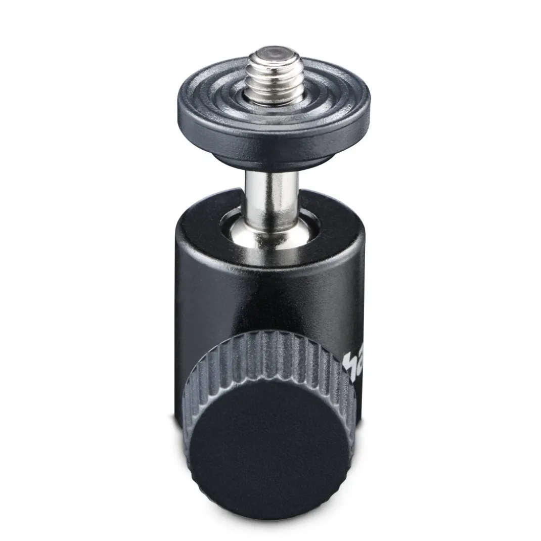 Kugelkopf für Stative, 38 mm Höhe, für 1/4" Gewinde, Ø 20 mm, Schwarz