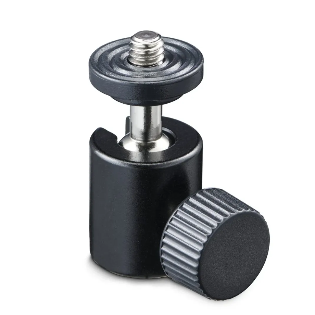 Kugelkopf für Stative, 38 mm Höhe, für 1/4" Gewinde, Ø 20 mm, Schwarz